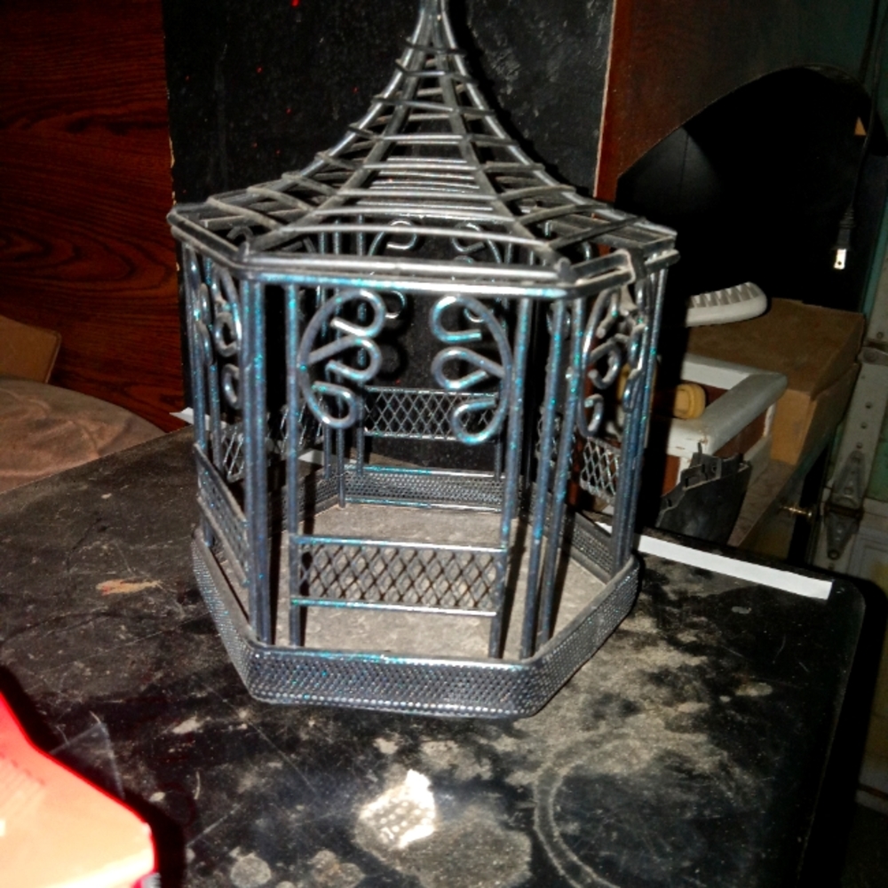 Black Metal Table Accent Candle Holder